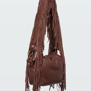 NWT Dorothee Schumacher Fabulous Fringed Leather Hippie Hobo